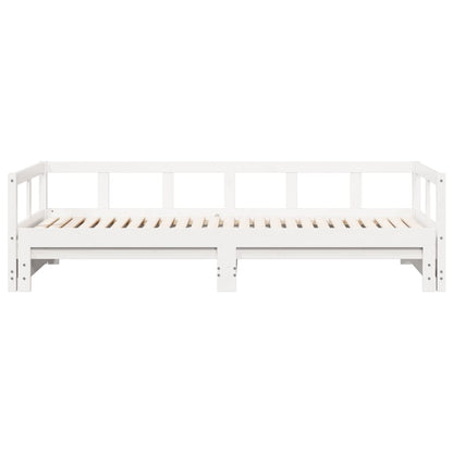 Sofá-cama sem colchão 90x190 cm madeira de pinho maciça branco