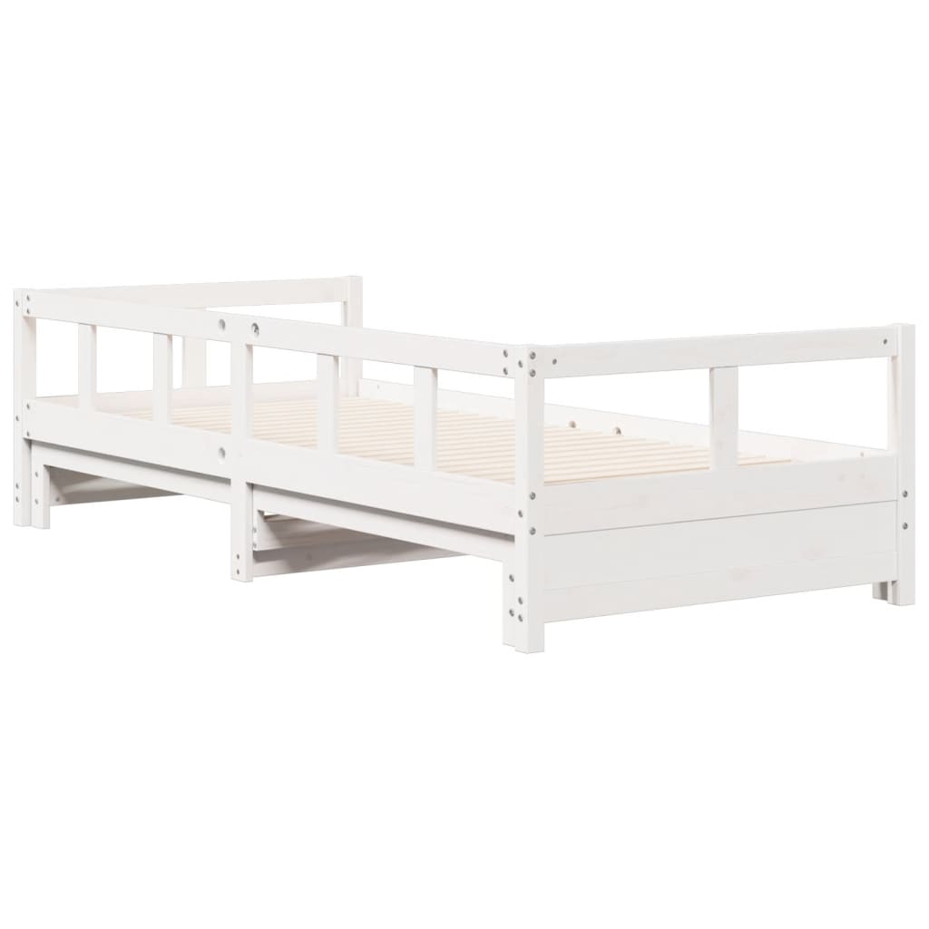 Sofá-cama sem colchão 90x190 cm madeira de pinho maciça branco