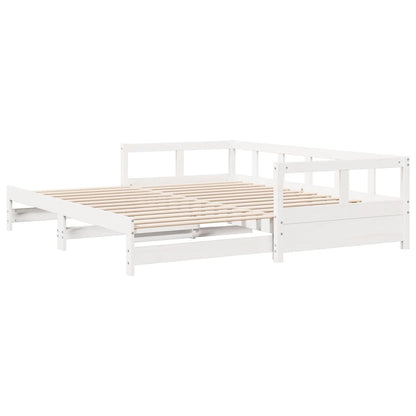 Sofá-cama sem colchão 90x190 cm madeira de pinho maciça branco