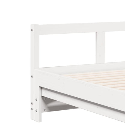 Sofá-cama sem colchão 90x190 cm madeira de pinho maciça branco