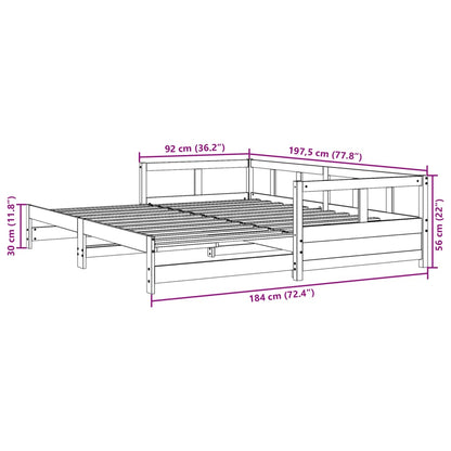 Sofá-cama sem colchão 90x190 cm pinho maciço castanho-mel