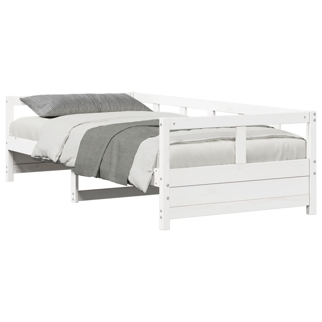 Sofá-cama 80x200 cm madeira de pinho maciça branco