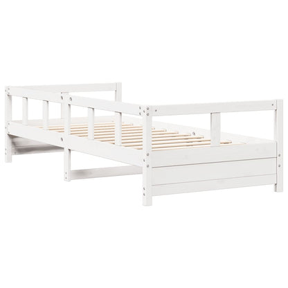 Sofá-cama 80x200 cm madeira de pinho maciça branco