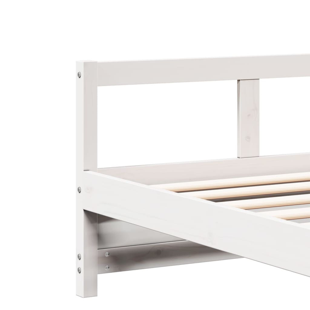 Sofá-cama 80x200 cm madeira de pinho maciça branco