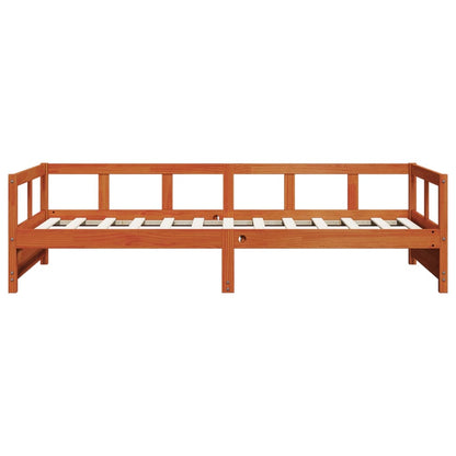 Sofá-cama 80x200 cm madeira de pinho maciça castanho cera