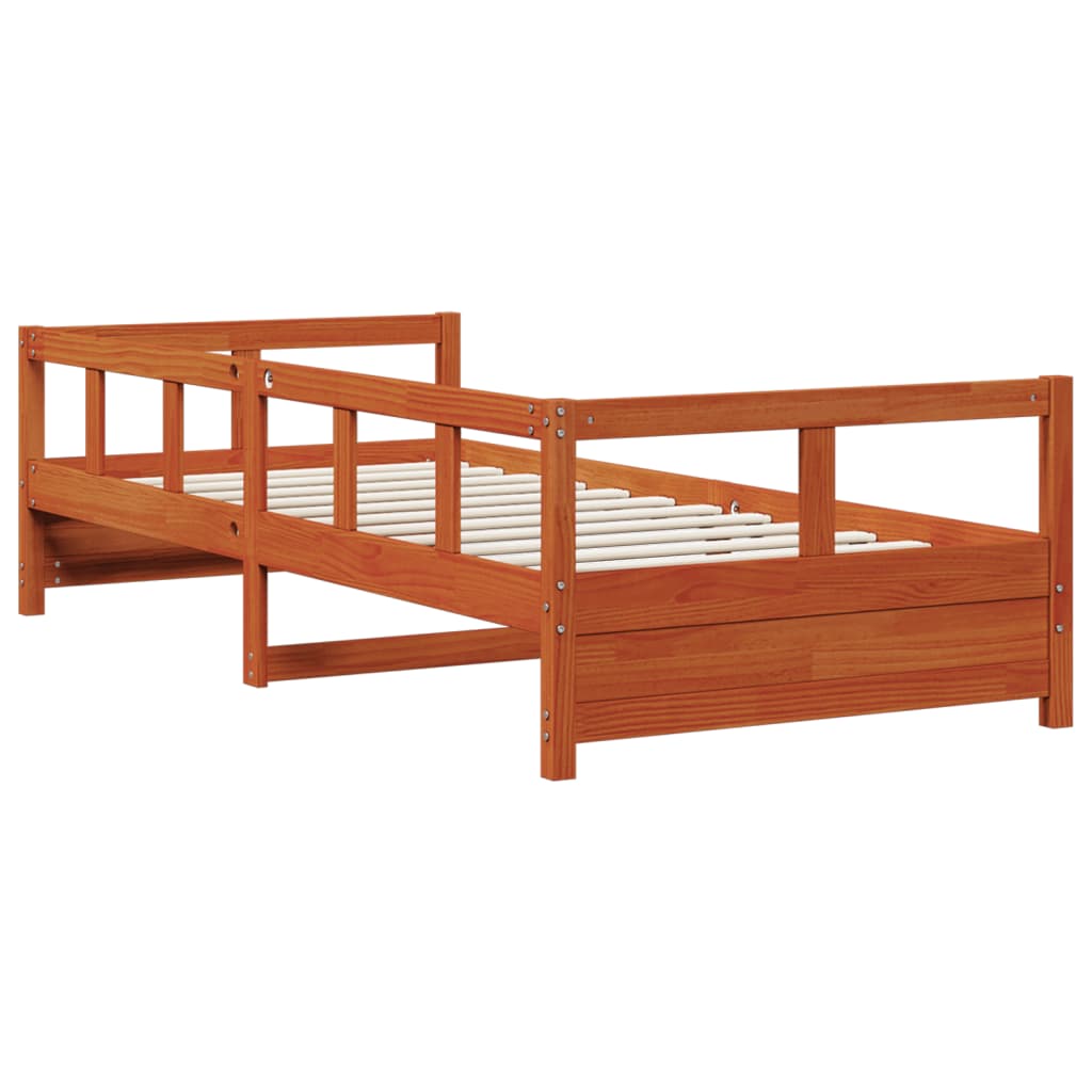 Sofá-cama 80x200 cm madeira de pinho maciça castanho cera