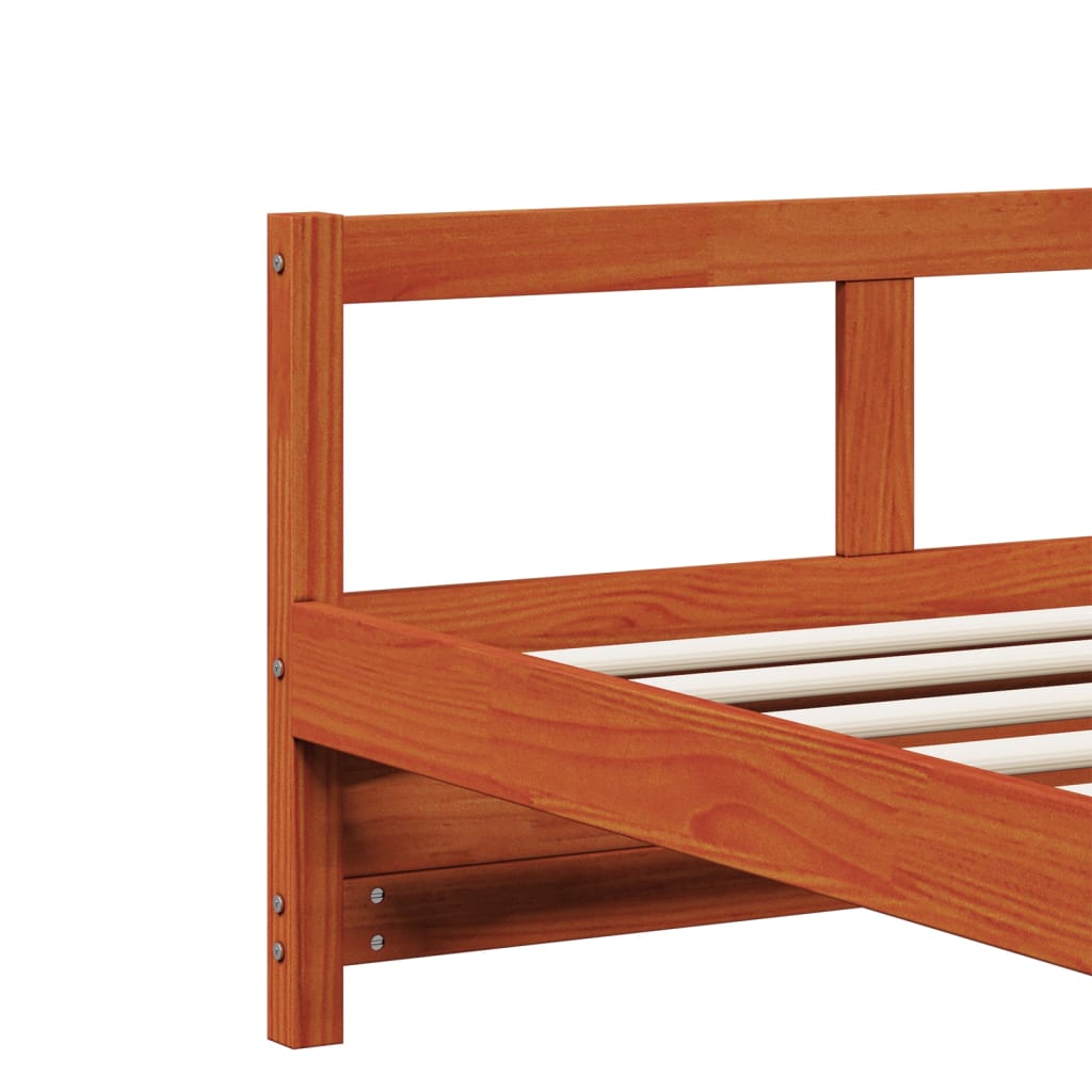 Sofá-cama 80x200 cm madeira de pinho maciça castanho cera