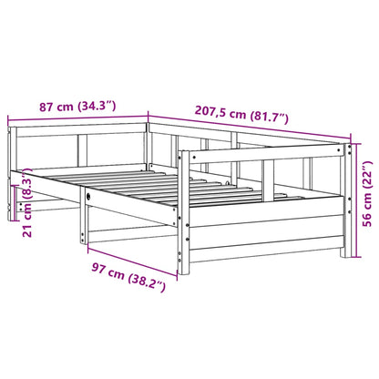 Sofá-cama 80x200 cm madeira de pinho maciça castanho cera