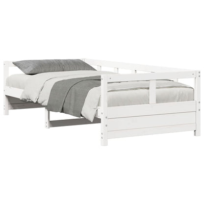 Sofá-cama 90x190 cm madeira de pinho maciça branco