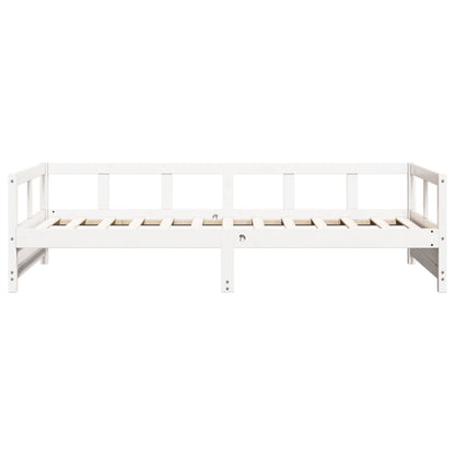 Sofá-cama 90x190 cm madeira de pinho maciça branco