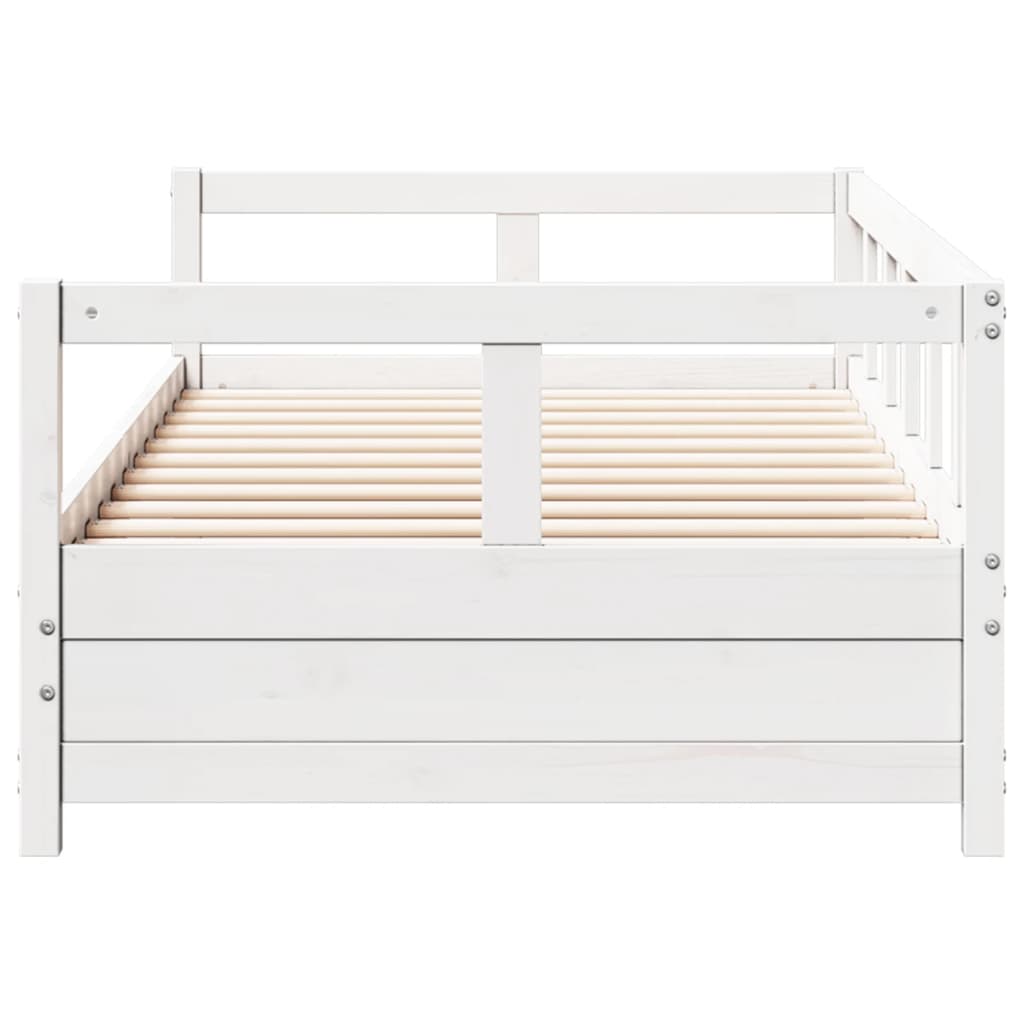 Sofá-cama 90x190 cm madeira de pinho maciça branco