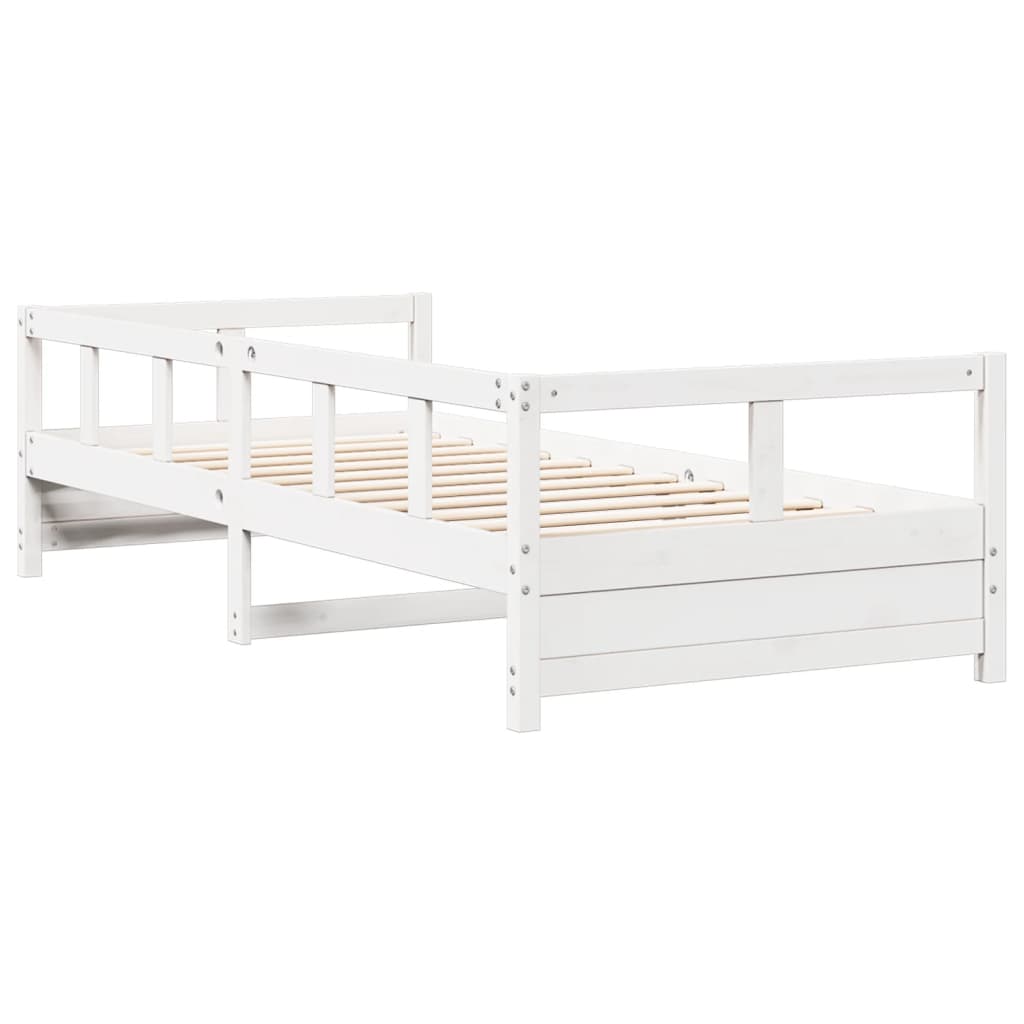 Sofá-cama 90x190 cm madeira de pinho maciça branco