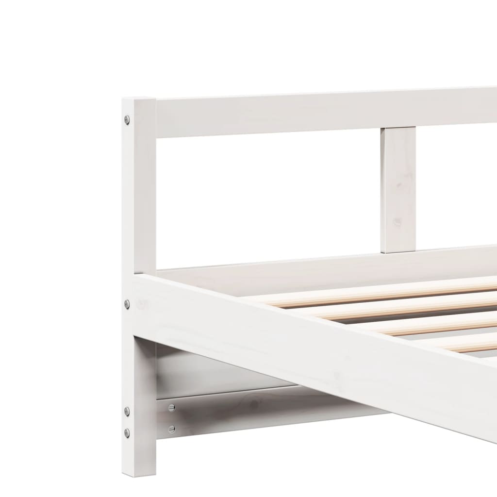 Sofá-cama 90x190 cm madeira de pinho maciça branco