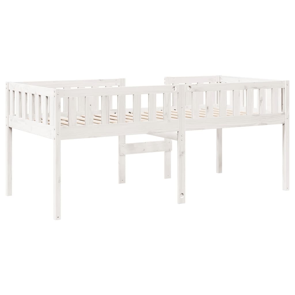 Cama de criança sem colchão 90x200 cm pinho maciço branco