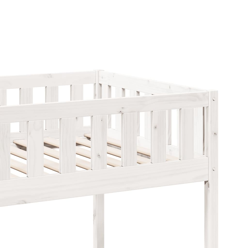 Cama de criança sem colchão 90x200 cm pinho maciço branco