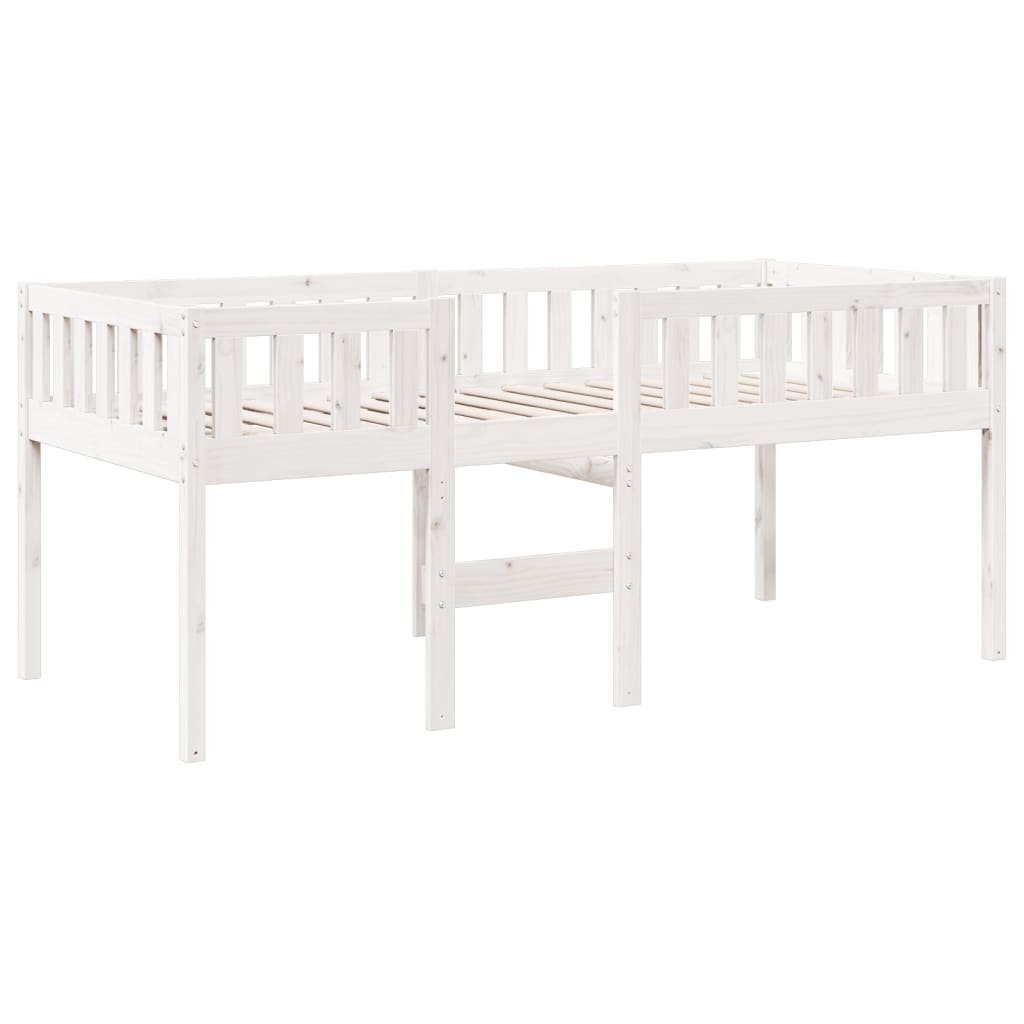 Cama de criança sem colchão 90x190 cm pinho maciço branco