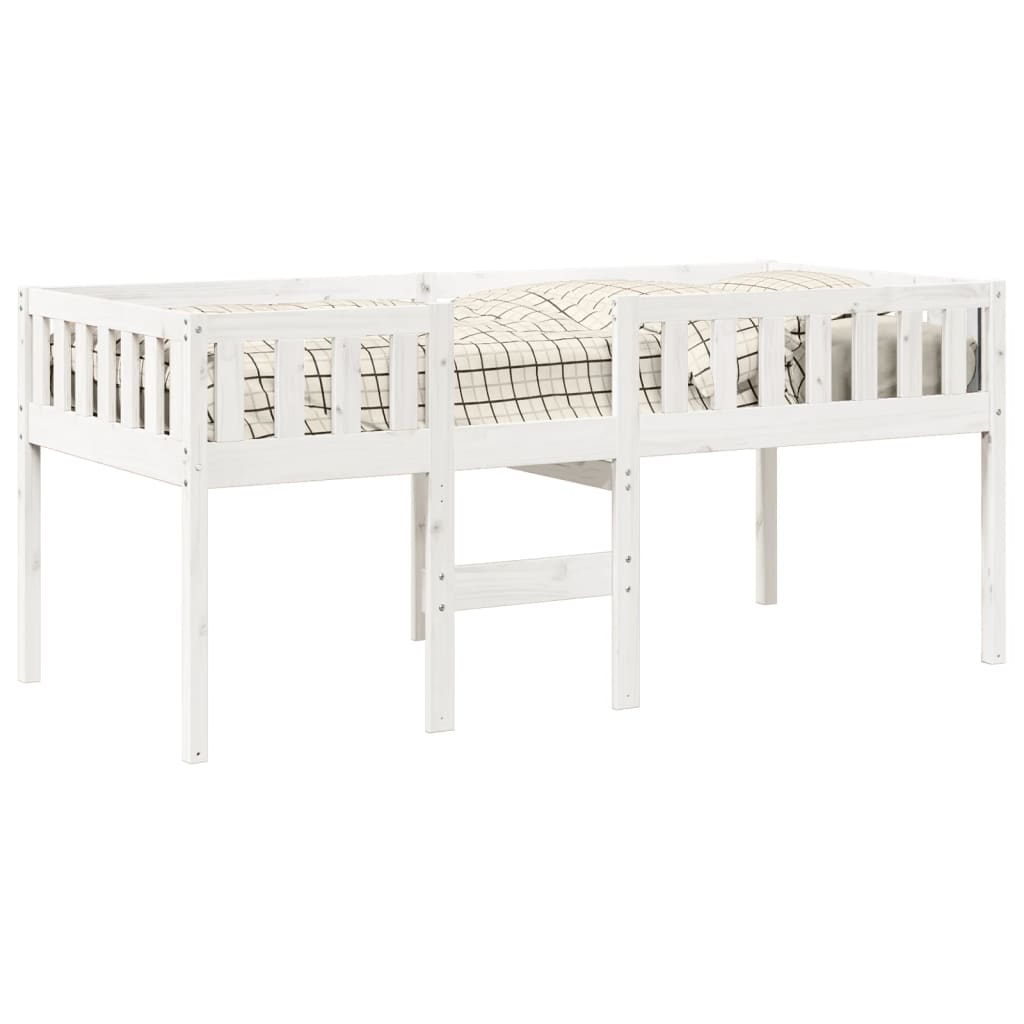 Cama de criança sem colchão 90x190 cm pinho maciço branco