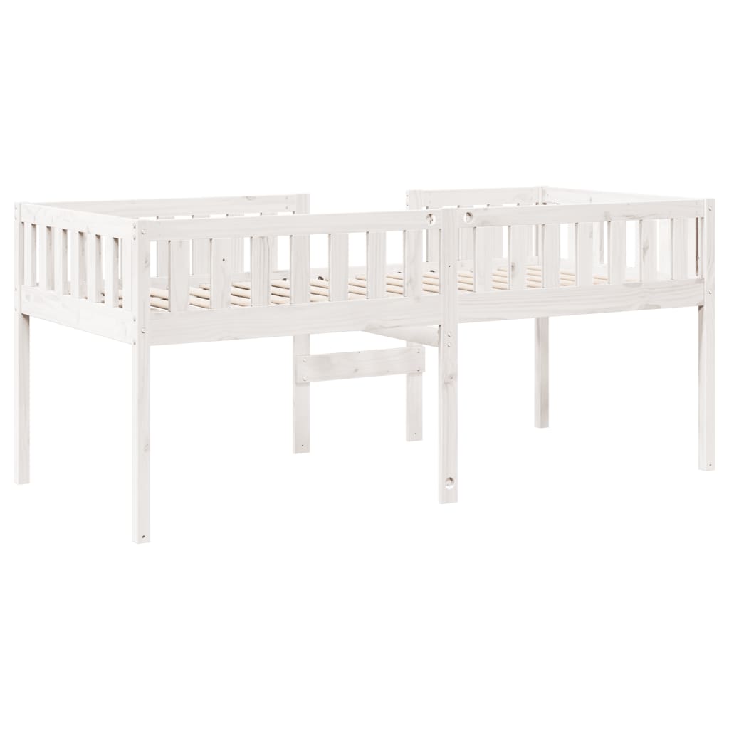 Cama de criança sem colchão 90x190 cm pinho maciço branco