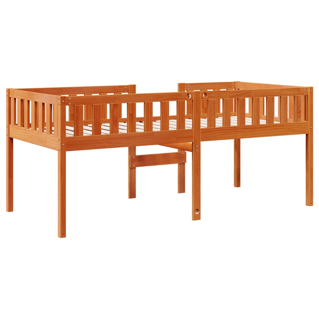 Cama de criança sem colchão 75x190 cm pinho maciço castanho-mel