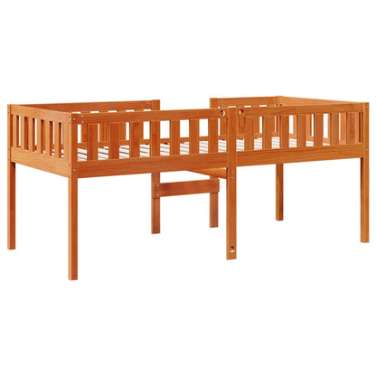 Cama de criança sem colchão 75x190 cm pinho maciço castanho-mel