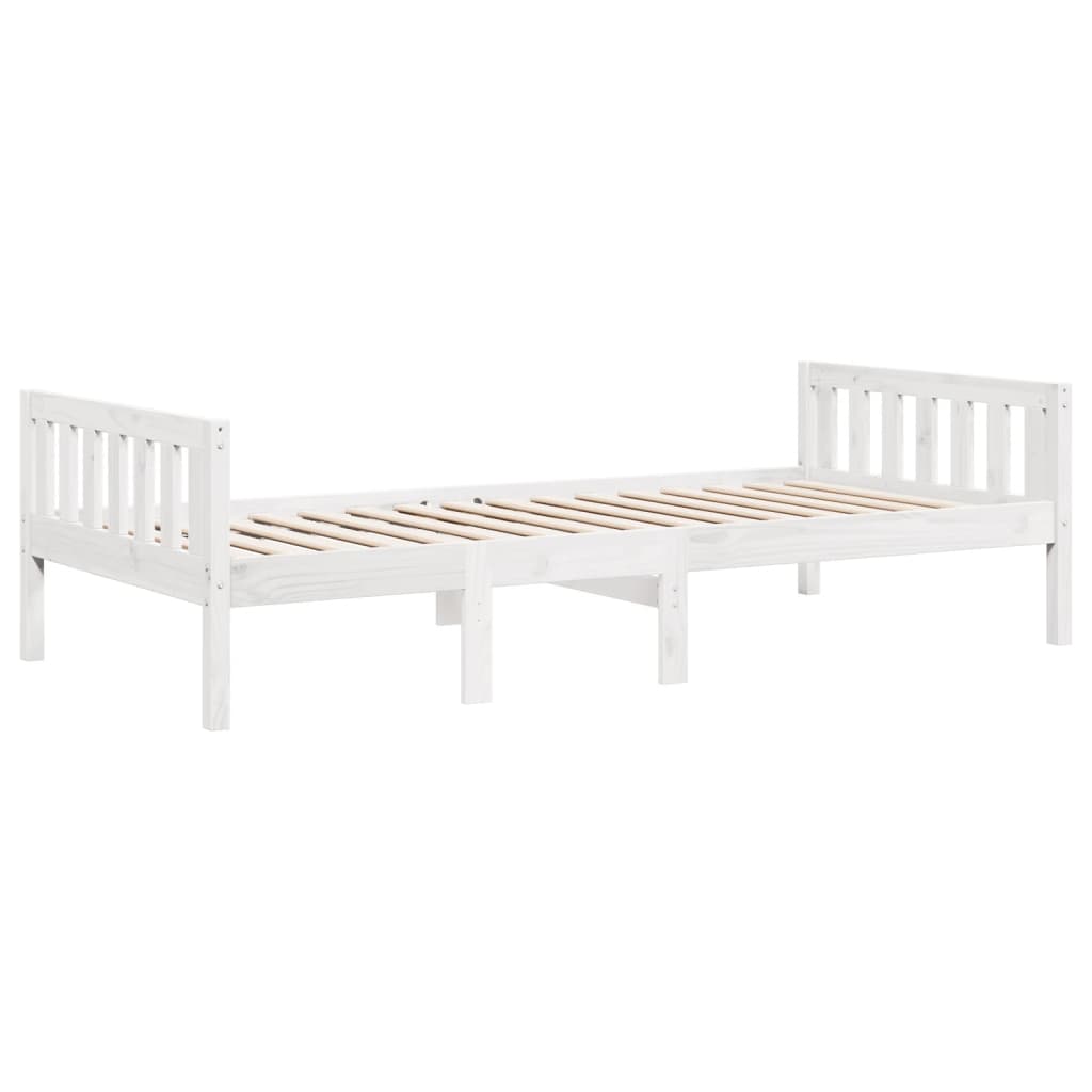 Cama de criança sem colchão 80x200 cm pinho maciço branco