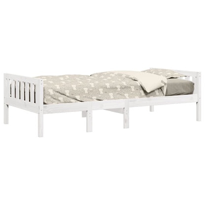 Cama de criança sem colchão 80x200 cm pinho maciço branco