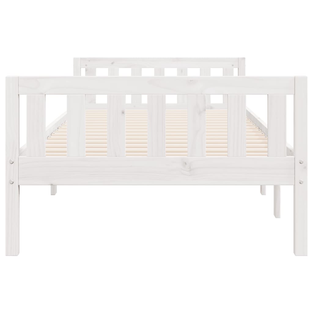 Cama de criança sem colchão 80x200 cm pinho maciço branco