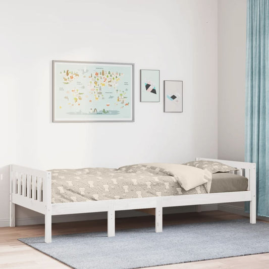 Cama de criança sem colchão 80x200 cm pinho maciço branco