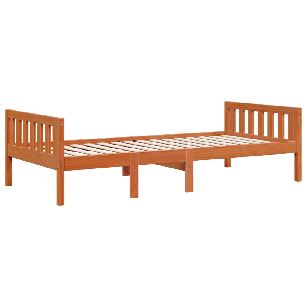 Cama de criança sem colchão 80x200 cm pinho maciço castanho-mel