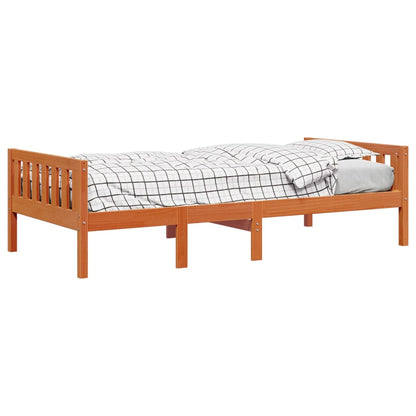 Cama de criança sem colchão 80x200 cm pinho maciço castanho-mel