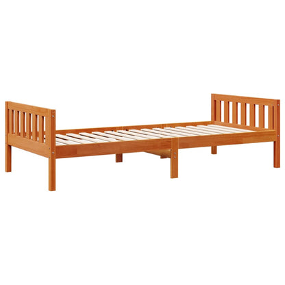 Cama de criança sem colchão 80x200 cm pinho maciço castanho-mel