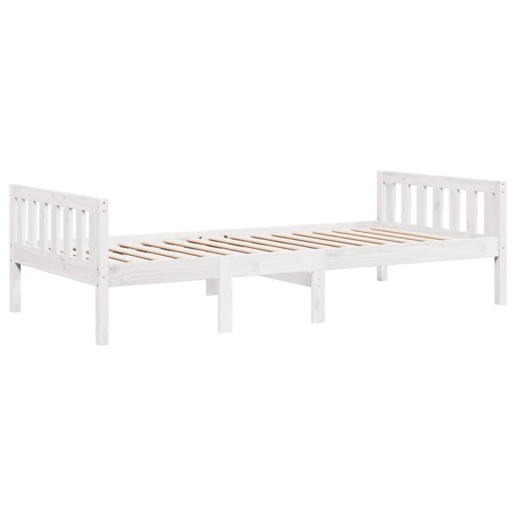 Cama de criança sem colchão 90x200 cm pinho maciço branco