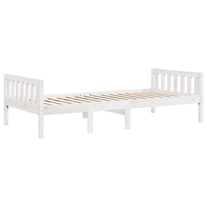 Cama de criança sem colchão 90x200 cm pinho maciço branco