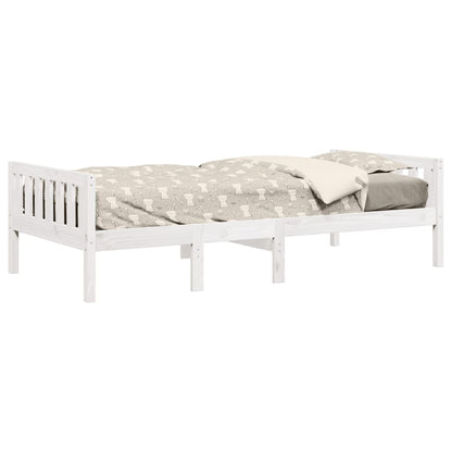 Cama de criança sem colchão 90x200 cm pinho maciço branco