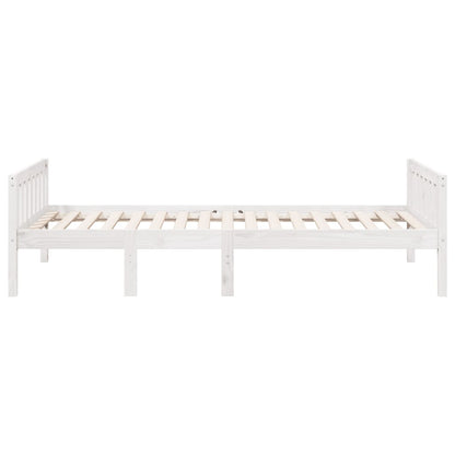 Cama de criança sem colchão 90x200 cm pinho maciço branco