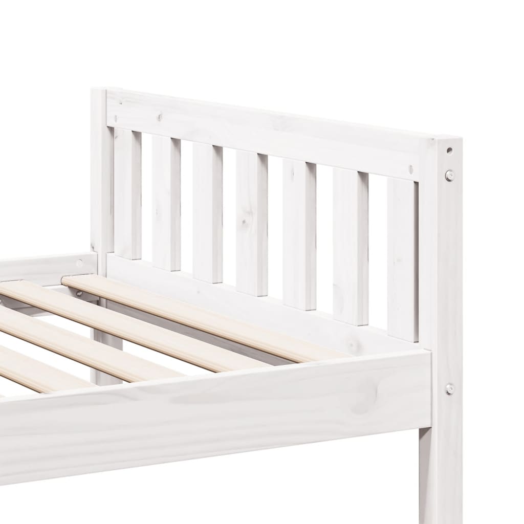 Cama de criança sem colchão 90x200 cm pinho maciço branco