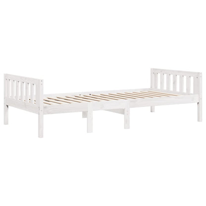 Cama de criança sem colchão 90x190 cm pinho maciço branco