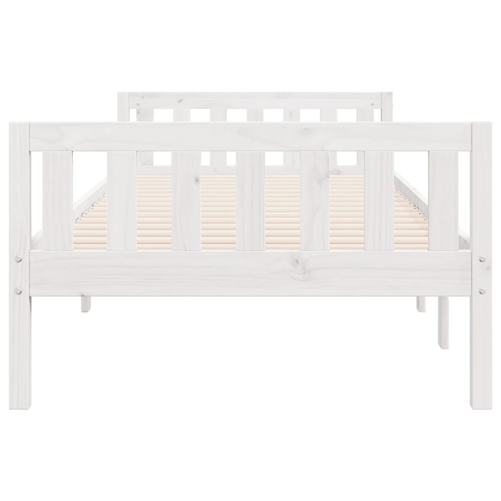 Cama de criança sem colchão 90x190 cm pinho maciço branco