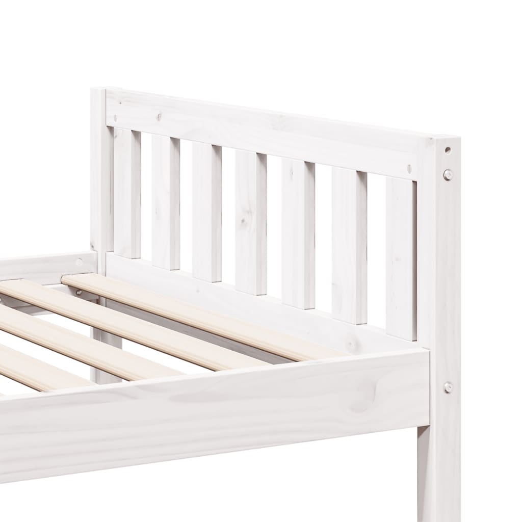 Cama de criança sem colchão 90x190 cm pinho maciço branco