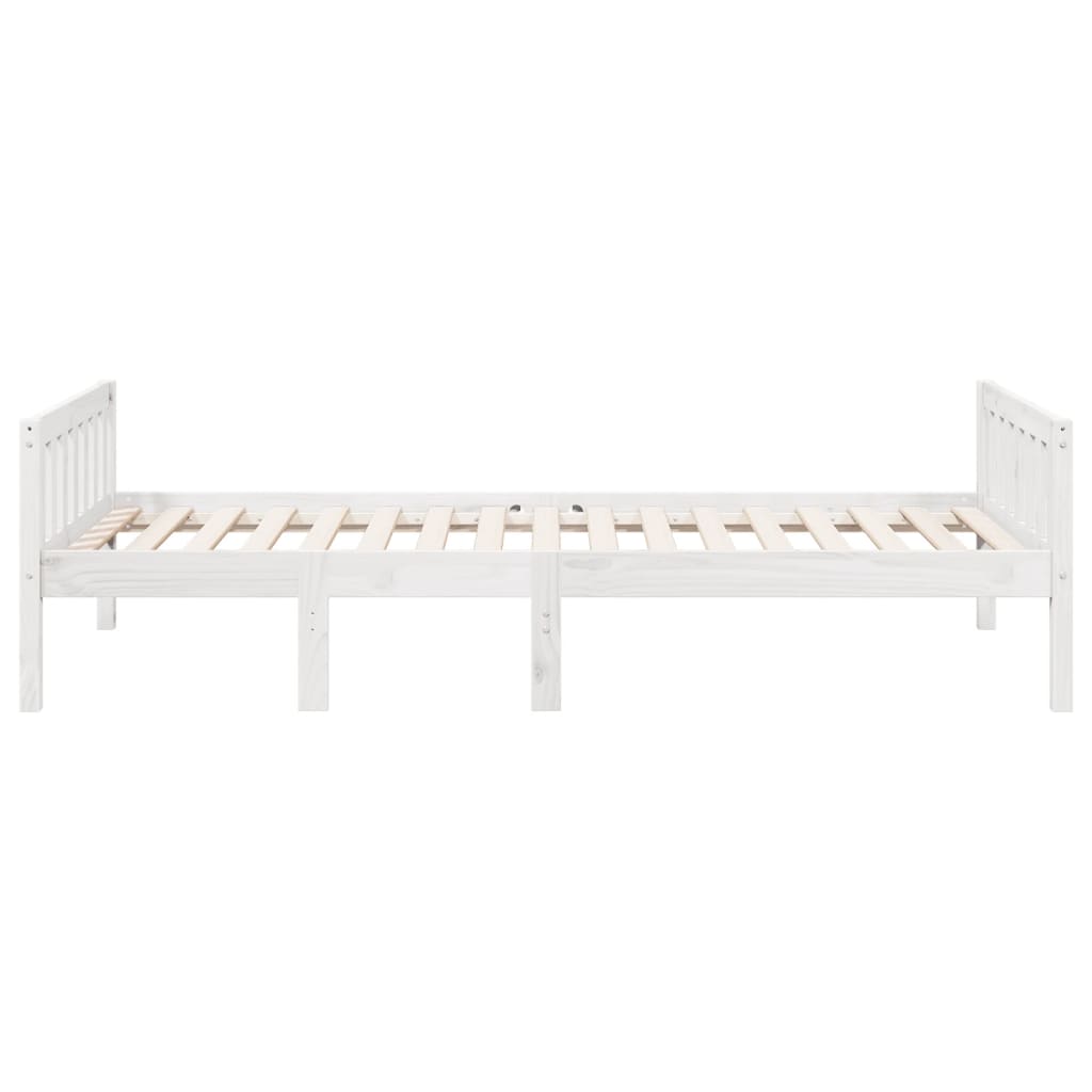 Cama de criança sem colchão 75x190 cm pinho maciço branco