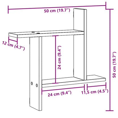 Prateleiras de parede 2 pcs derivados de madeira madeira velha