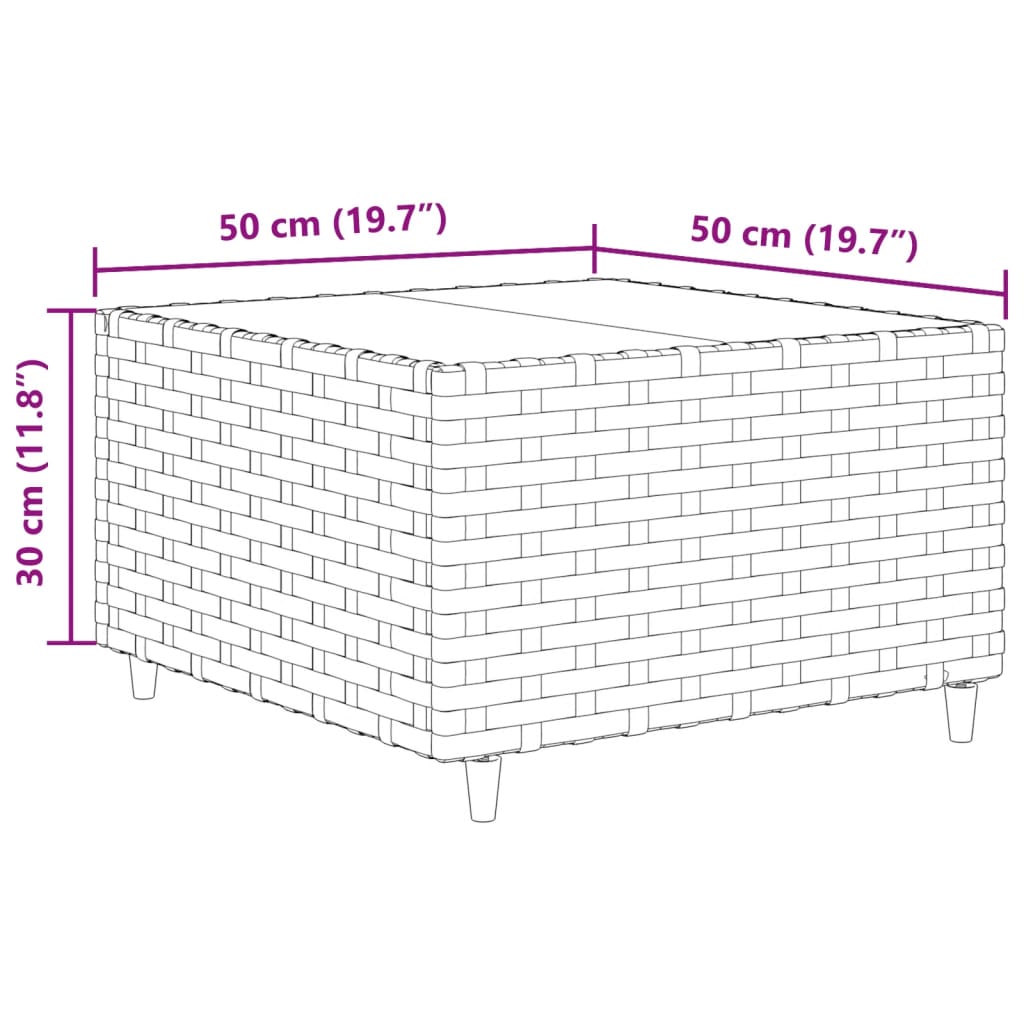 9 pcs conjunto lounge jardim c/ almofadões vime PE castanho