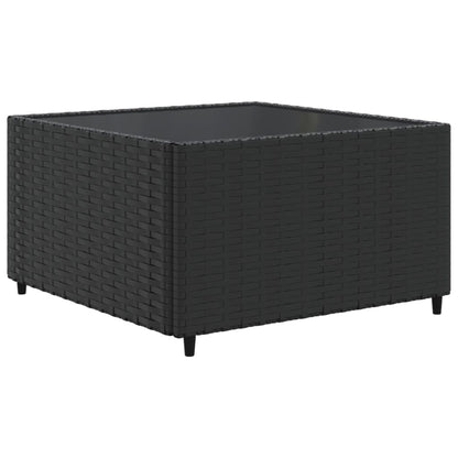 8 pcs conjunto lounge de jardim c/ almofadões vime PE preto