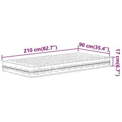 Colchão de espuma 90x210 cm dureza H2 H3 branco