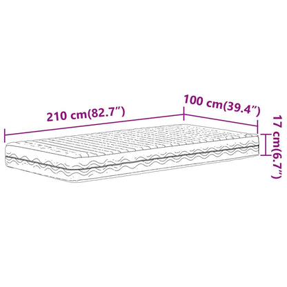 Colchão de espuma 100x210 cm dureza H2 H3 branco