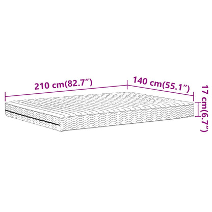 Colchão de espuma 140x210 cm dureza H2 H3 branco