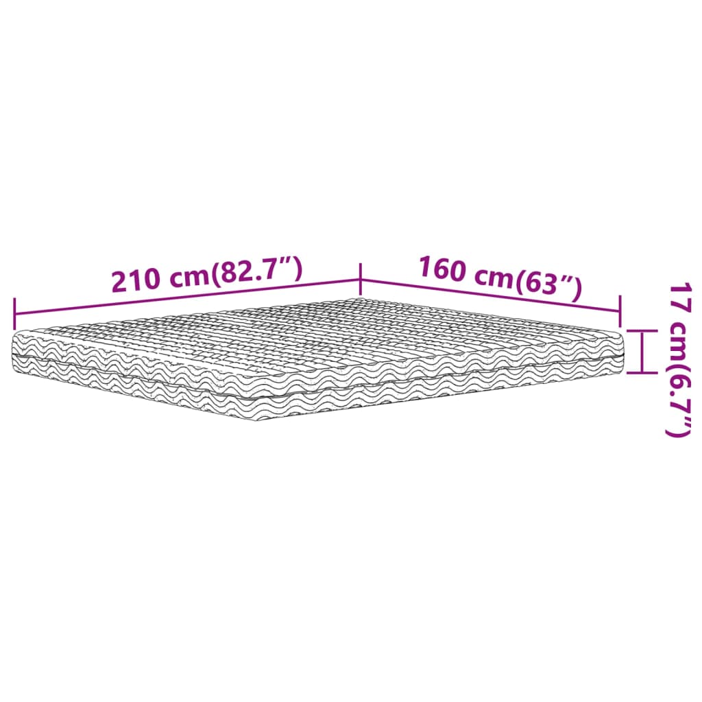 Colchão de espuma 160x210 cm dureza H2 H3 branco