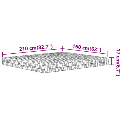 Colchão de espuma 160x210 cm dureza H2 H3 branco