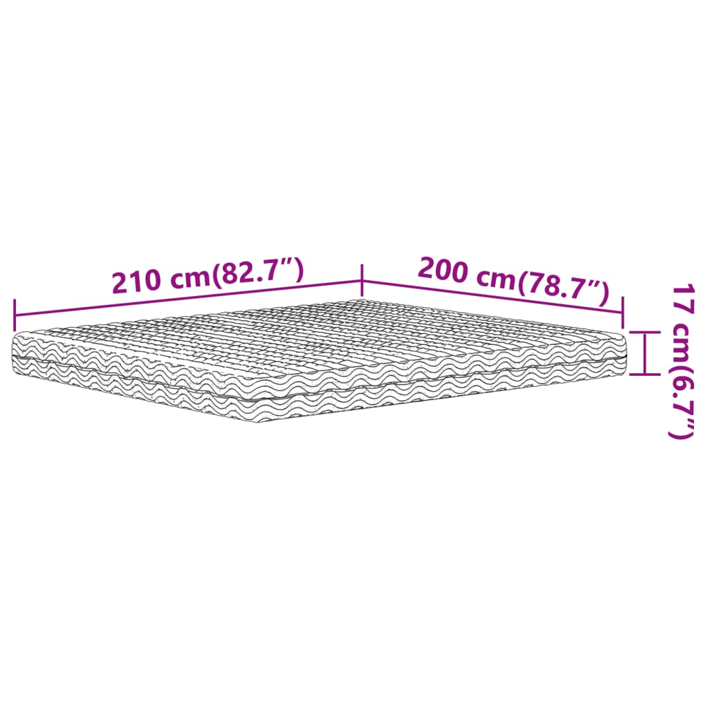 Colchão de espuma 200x210 cm dureza H2 H3 branco