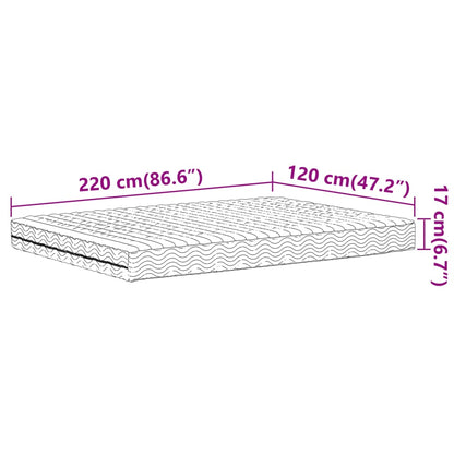 Colchão de espuma 120x220 cm dureza H2 H3 branco